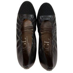 AGL Attilio Giusti Leombruni Blakely studded cap-toe ballet flats black 38.5